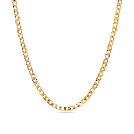 Curb Chain Necklace // 1.4mm // Yellow Gold Plated Brass (16"L)