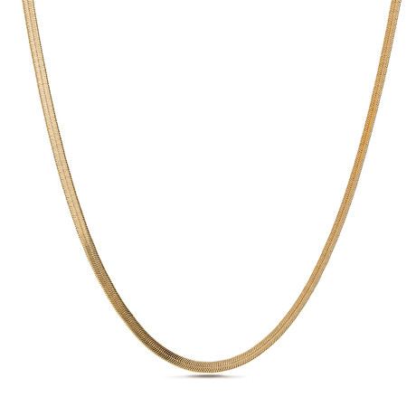 Snake Chain Necklace // 4mm // Yellow Gold Plated Brass (16"L)