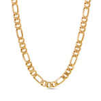 Figaro Chain Necklace // 2.5mm // Yellow Gold Plated Brass (16"L)