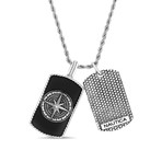 On The Other Side Of Fear Lives Freedom Dog Tag Necklace // White + Black