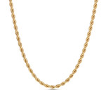 Rope Chain Necklace // 6mm // Yellow Gold Plated Brass (16"L)