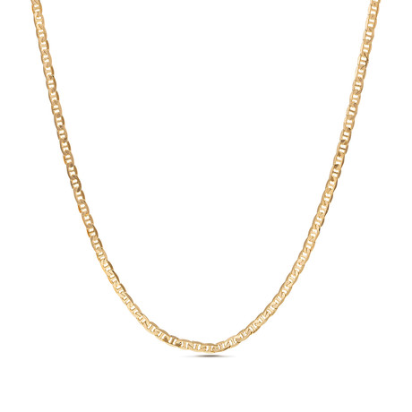 Anchor Chain Necklace // 1mm // Yellow Gold Plated Brass (16"L)