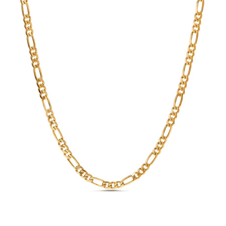 Figaro Chain Necklace // 1.4 mm // Yellow Gold Plated Brass (16"L)