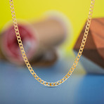 Curb Chain Necklace // 1.4mm // Yellow Gold Plated Brass (16"L)