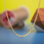 Miami Cuban Chain Necklace // 1.2mm // Yellow Gold Plated Brass (16"L)