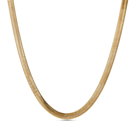 Snake Chain Necklace // 8mm // Yellow Gold Plated Brass (16"L)