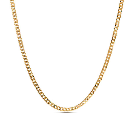 Miami Cuban Chain Necklace // 1.2mm // Yellow Gold Plated Brass (16"L)