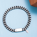 Two-Tone Cuban Chain Bracelet // White