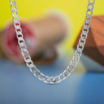 Curb Chain Necklace // 2.5mm // Rhodium Plated Brass (16"L)