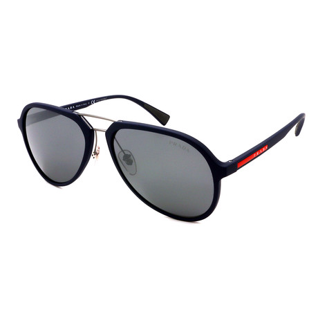 Prada // Men's PS05RS-TFY7W158 Aviator Sunglasses // Black + Silver Mirror