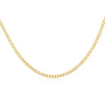 Hollow 10K Gold Cuban Chain Necklace // 2mm // Yellow (16" // 1.3g)
