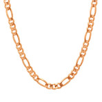 Hollow 10K Gold Figaro Chain Necklace // 5.5mm // Rose (18" // 4.3g)