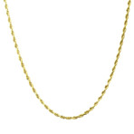 Hollow 10K Gold Rope Chain Necklace // 1.5mm // Yellow (16" // 1.1g)