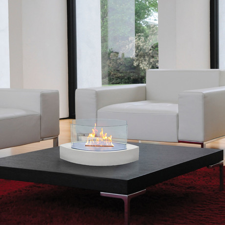 Anywhere Fireplace Lexington // Indoor/Outdoor Tabletop Fireplace + 6-Pack SmartFuel (Beige)