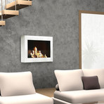 Anywhere Fireplace SoHo // Indoor Wall Mount Fireplace +  6-Pack SmartFuel (White)