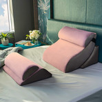 Kind Bed Comfort System Set // Orthopedic Support Pillow // 5-Piece Set (Cloud + Camel // Velvet Cover)