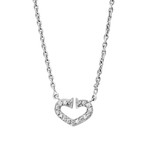 Cartier 18K White Gold C Heart Diamond Necklace // Length: 16 inches // Pre-Owned