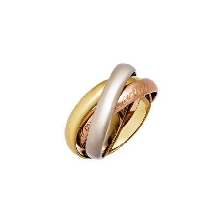 Cartier 18K Yellow + 18k White Gold + 18k Rose Gold Le Must De Cartier Trinity Ring // Ring Size: 6.25 // Pre-Owned