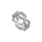 Cartier 18k White Gold Diamond C Heart Ring // Ring Size: 4.75 // Pre-Owned