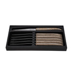 6-Piece Innovation Line Steak Knife Set // Oak Wood + Serrated Blade