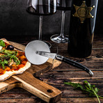 Acacia Wood Serving Board + Pizza Cutter