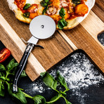 Acacia Wood Serving Board + Pizza Cutter