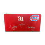  Beliveau + Richard + Cournoyer // Signed Montreal Canadiens Forum Seat