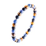 Onyx + Tiger Eye Stone Bead Bracelet // Blue + Brown