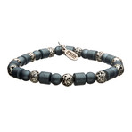 Matte Hematite Bead Bracelet // Gunmetal