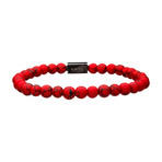 Turquoise Stone Bracelet // Red