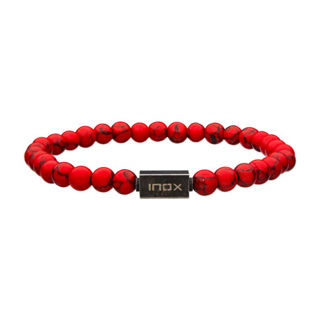 Turquoise Stone Bracelet // Red