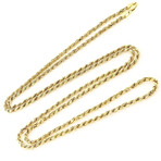 Hollow 18K Gold Rope Chain Necklace // 3mm // Yellow (16" // 3.5g)