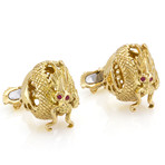 Montegrappa Mythical "Dragon" 18K Yellow Gold Cufflinks // Store Display