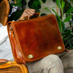 Illusions // Leather Briefcase // Brown
