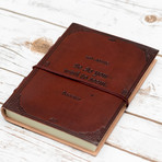 Handmade Leather Journal // Socrates Quote