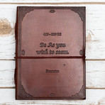 Handmade Leather Journal // Socrates Quote