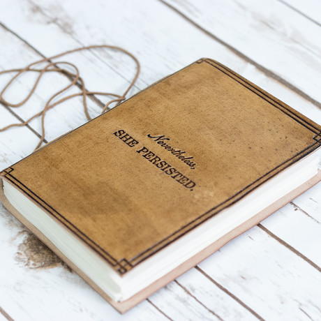 Handmade Leather Journal // She Persisted