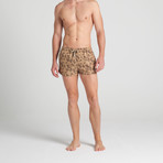 Earth Dancers Printed Swim Shorts // Brown (S)