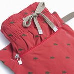 Himba Embroidered Swim Shorts // Red + Green (XL)