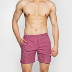 Nuba Embroidered Swim Shorts // Purple + Blue (XL)