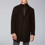 LeClaire Slim Fit Wool + Cashmere Overcoat // Black (US: 48R)