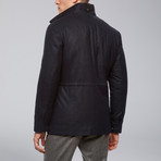 McGuire Straight Fit Wool Car Coat // Navy Melange (S)