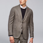 Winslo Slim Fit Wool Suit // Black + Gray Houndstooth (US: 44R)
