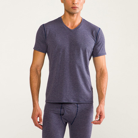 Finley Short Sleeve Thermal Base Layer Top // Navy (XS)