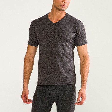 Finley Short Sleeve Thermal Base Layer Top // Anthracite (XS)