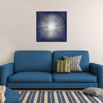Silver Sunburst On Blue I // Abby Young (26"W x 26"H x 1.5"D)