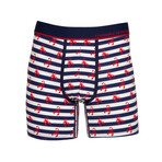 Striped Scorpions // Navy + White + Red (M)