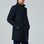 LeClaire Slim Fit Wool + Cashmere Overcoat // Navy (US: 38R)