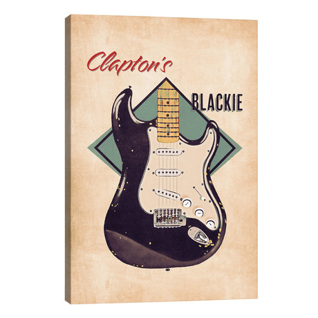 Eric Clapton's Blackie Guitar Retro // Pop Cult Posters (26"W x 40"H x 1.5"D)