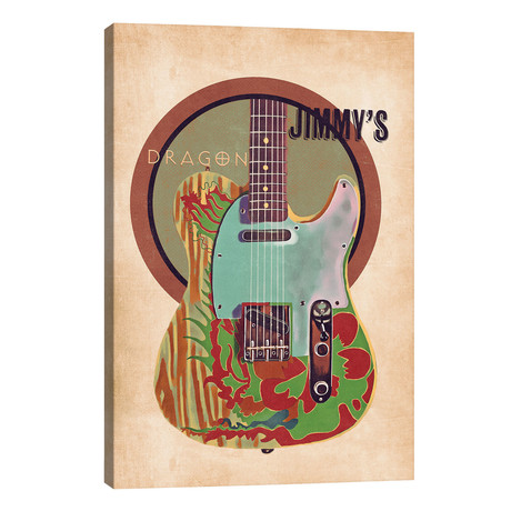 Jimmy Page's Guitar Retro // Pop Cult Posters (26"W x 40"H x 1.5"D)